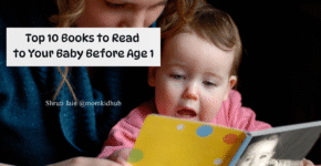 Mother reading a colorful board book to her baby while sitting on a bed, creating a cozy bedtime reading moment