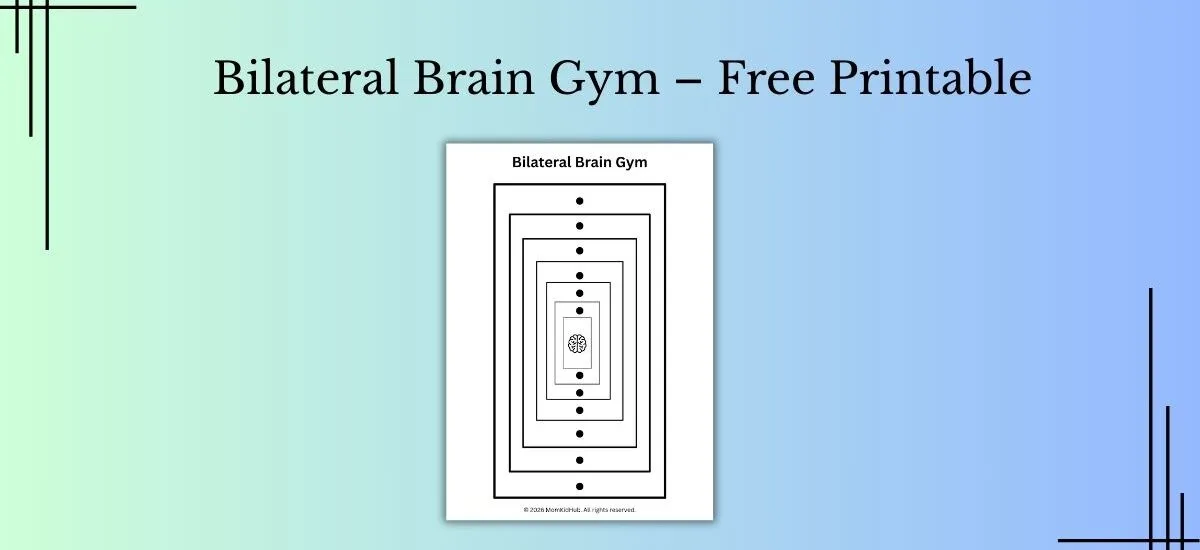 bilateral brain gym worksheet for kids free printable
