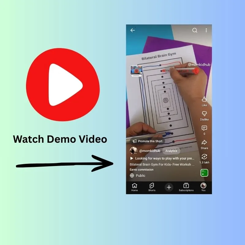bilateral brain gym activity video demonstration for kids