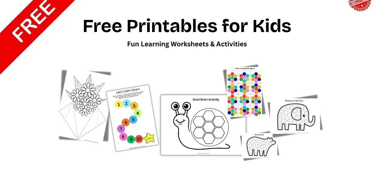 Free printables for kids including worksheets and learning activities