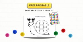 Snail brain activity printable for kids pattern matching worksheet