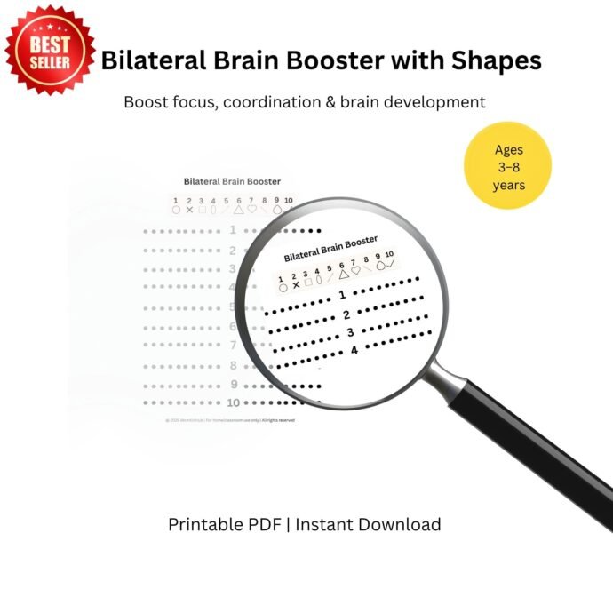 Bilateral Brain Booster with Shapes | Coordination & Focus Activity for Kids (Printable PDF)