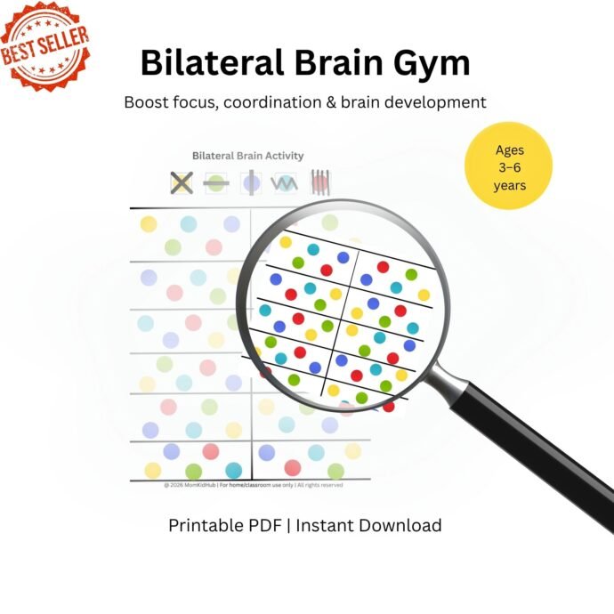 bilateral brain gym worksheets for kids printable activity PDF
