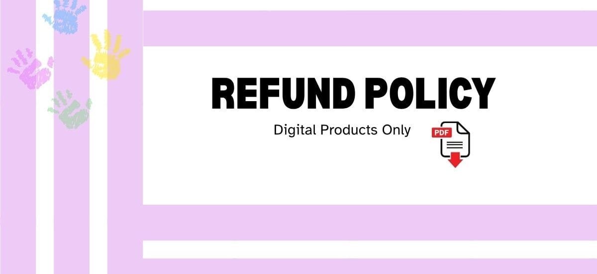 Refund policy for digital printable worksheets for kids MomKidHub