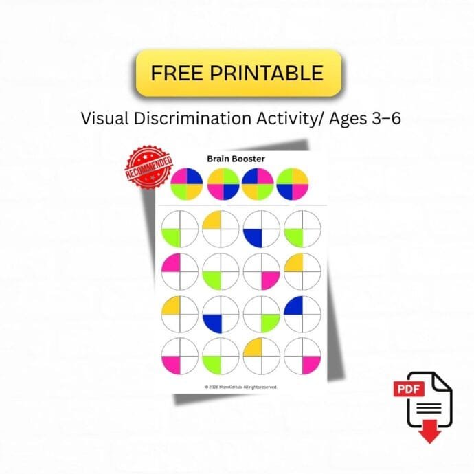 visual discrimination activity for kids free printable PDF ages 3 to 6
