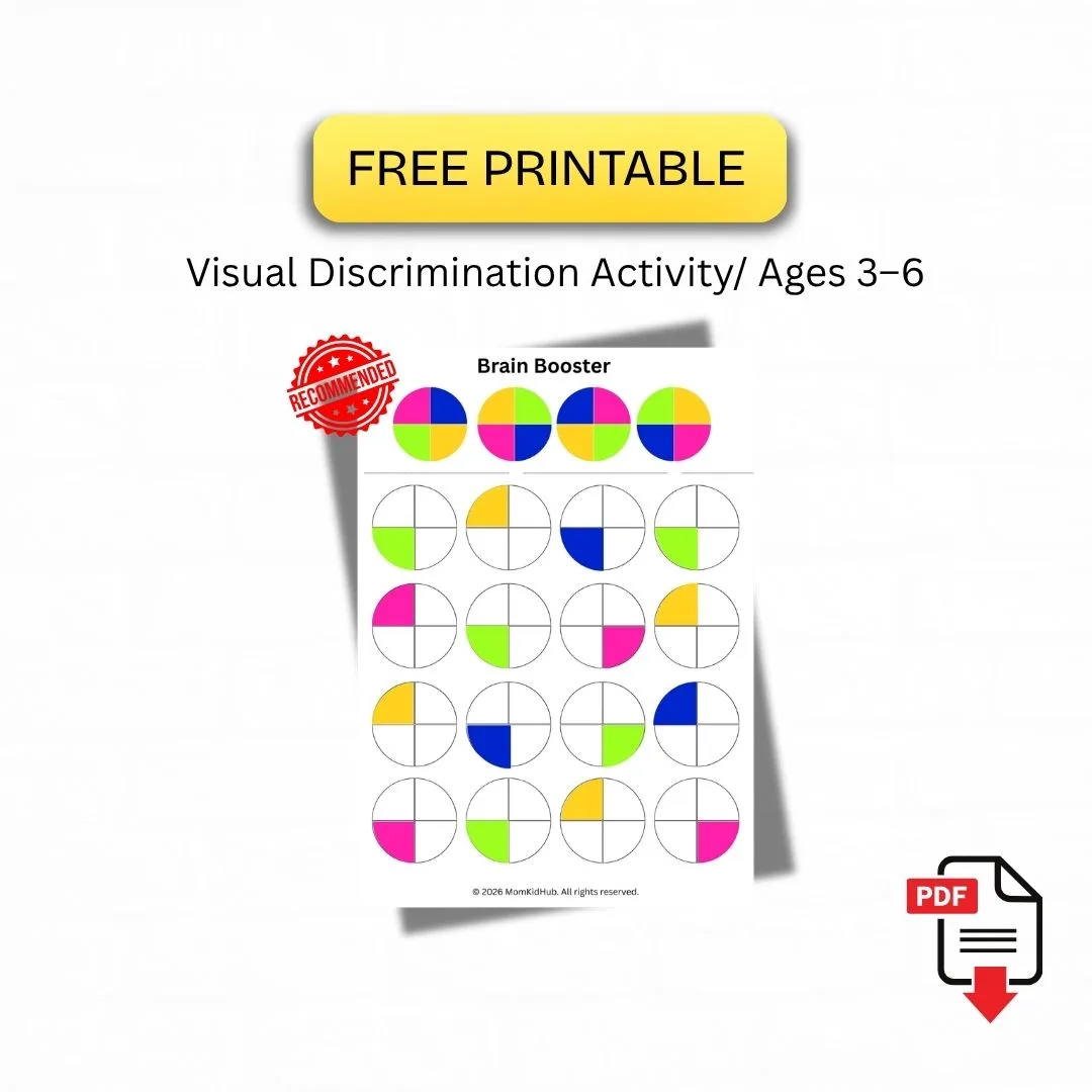 visual discrimination activity for kids free printable PDF ages 3 to 6