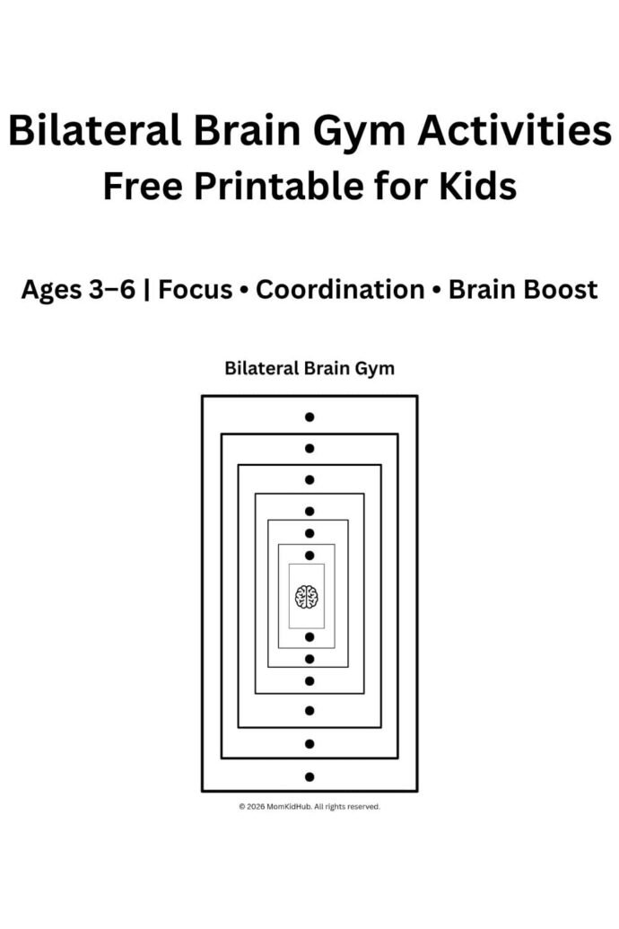 Bilateral Brain Gym Printable FREE