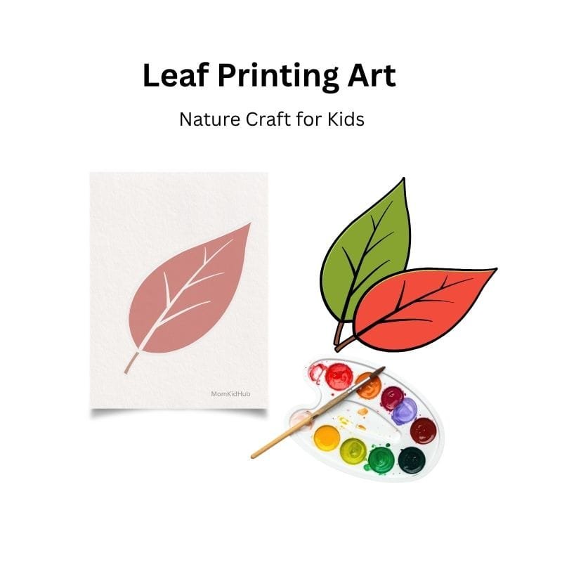 leaf printing art for kids using real leaves eco friendly craft activity