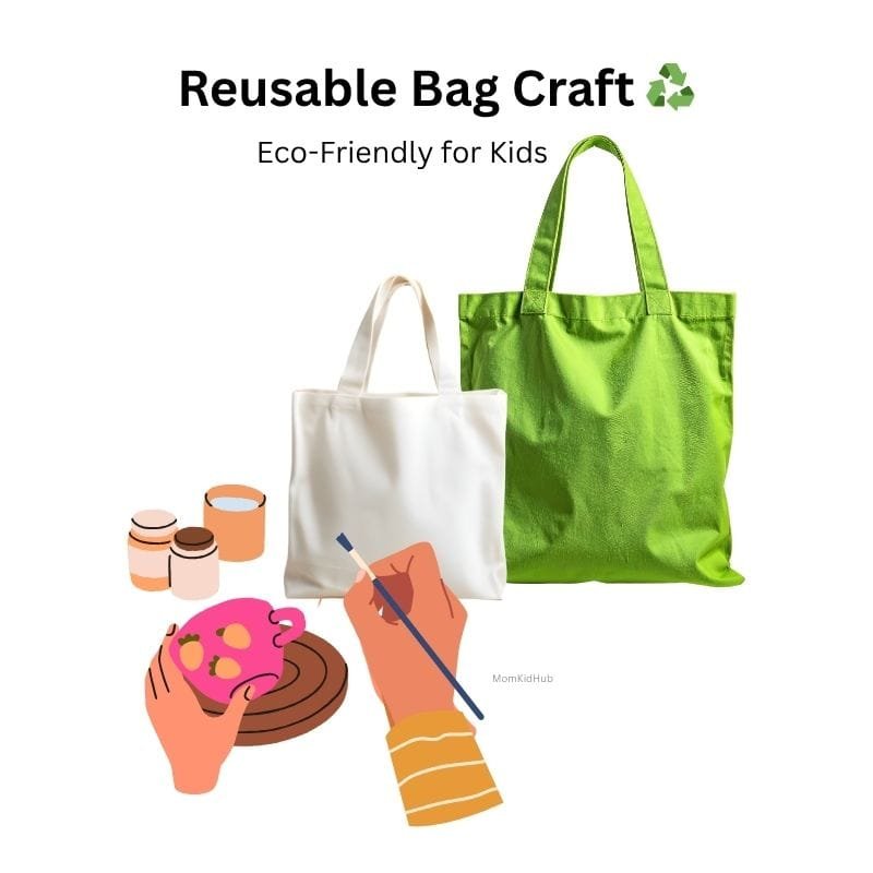 diy reusable bag decoration for kids eco friendly earth day craft