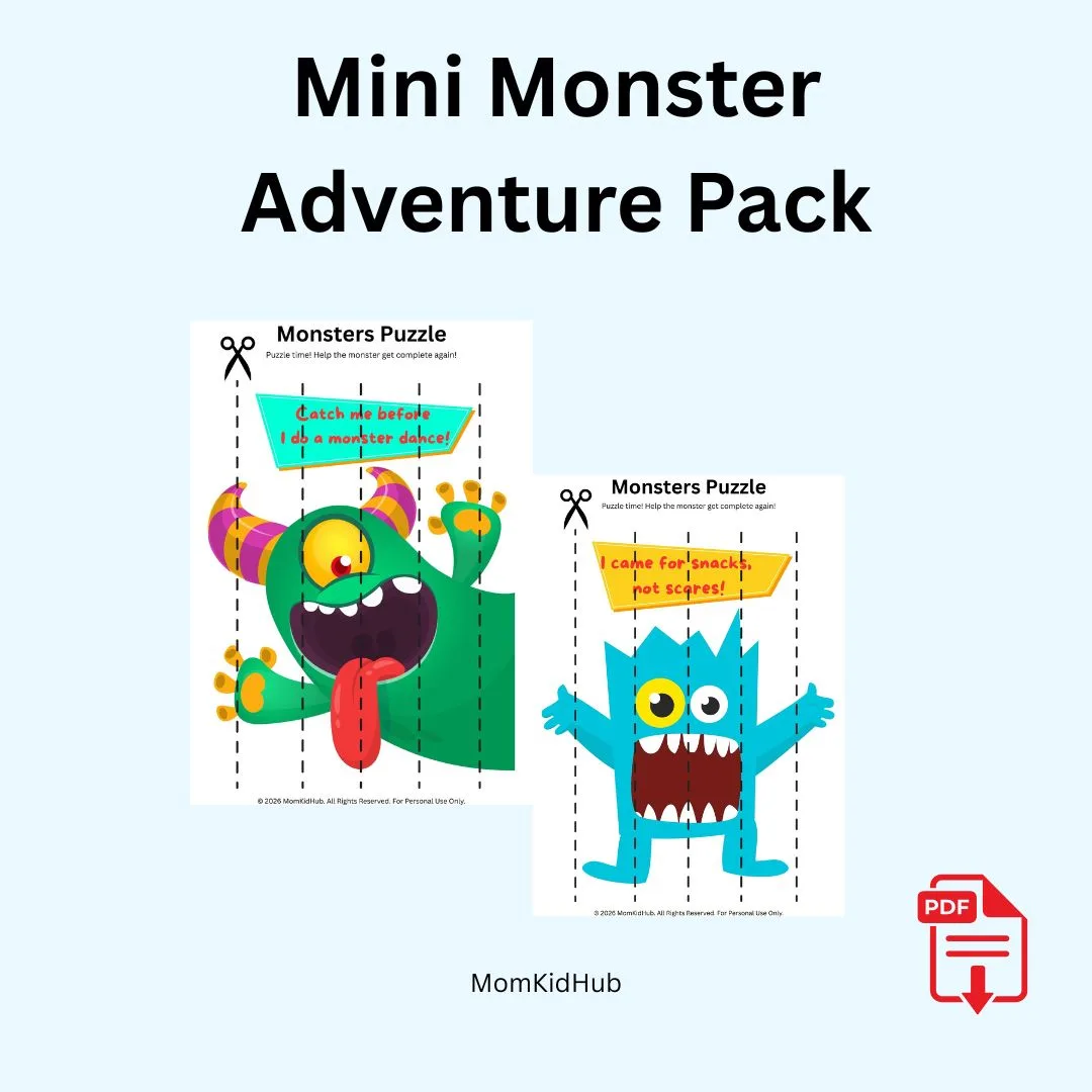 Monster coloring and tracing printable worksheets for preschool kids
