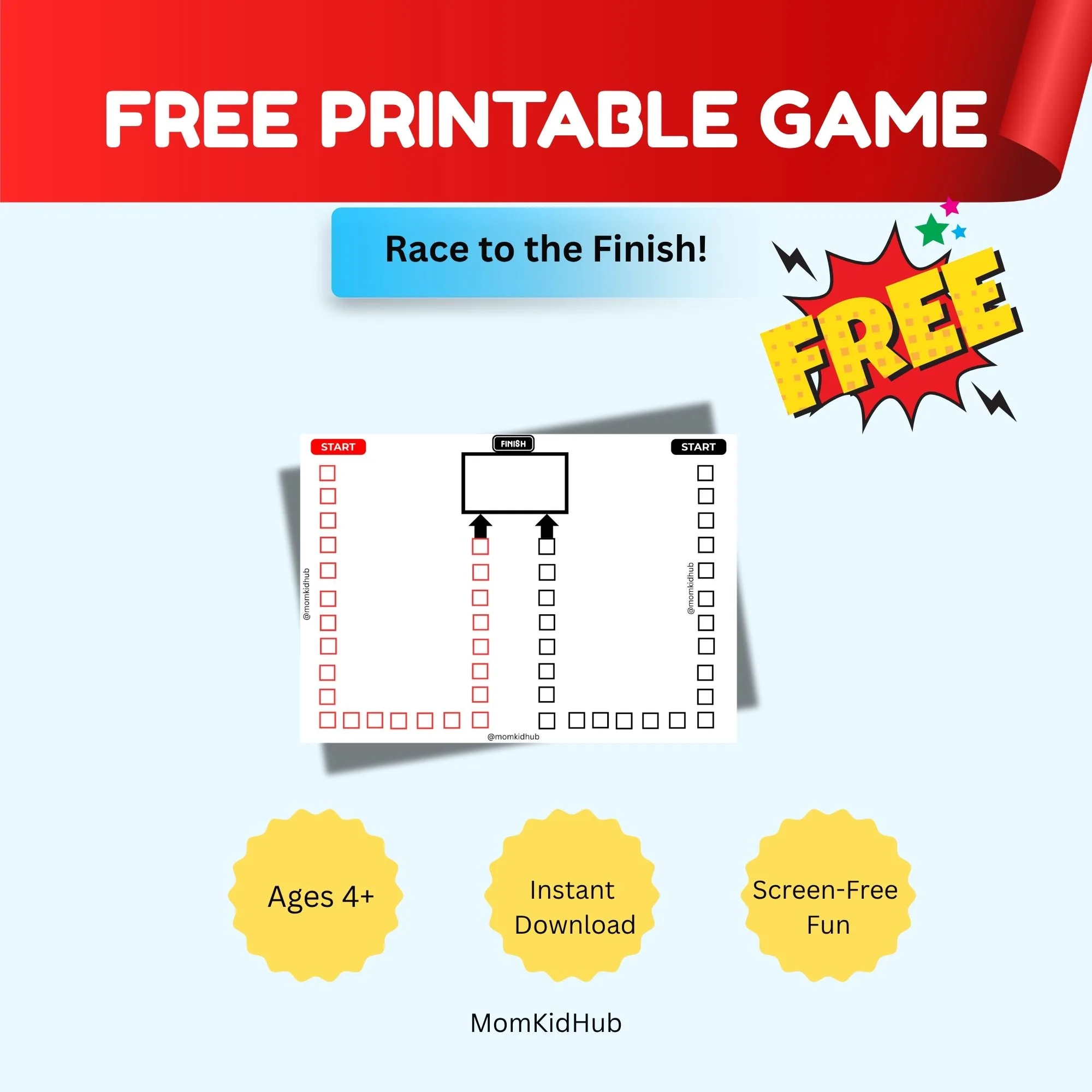 Free printable game for kids and families by MomKidHub