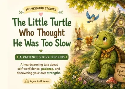 The Little Turtle Who Thought He Was Too Slow – a patience story for kids about self-confidence, perseverance, and growing at your own pace.