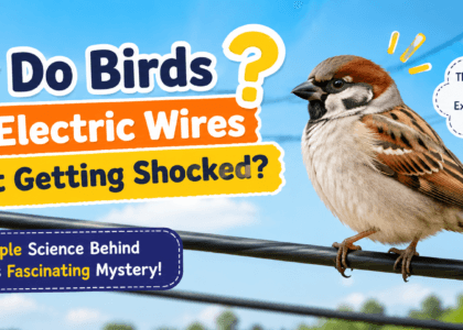 Why do birds sit on electric wires without getting shocked? Easy science explanation for kids with a bird on a power line.