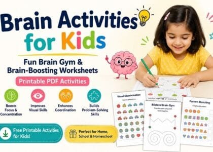 Brain activities for kids with brain gym worksheets and printable brain activities