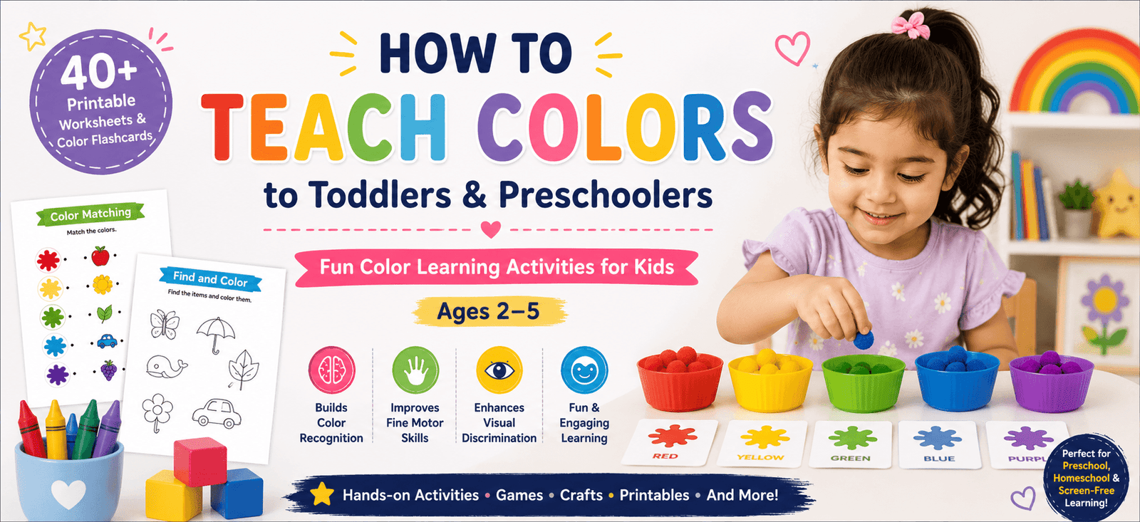 How to Teach Colors to Toddlers and Preschoolers: Fun Color Learning Activities