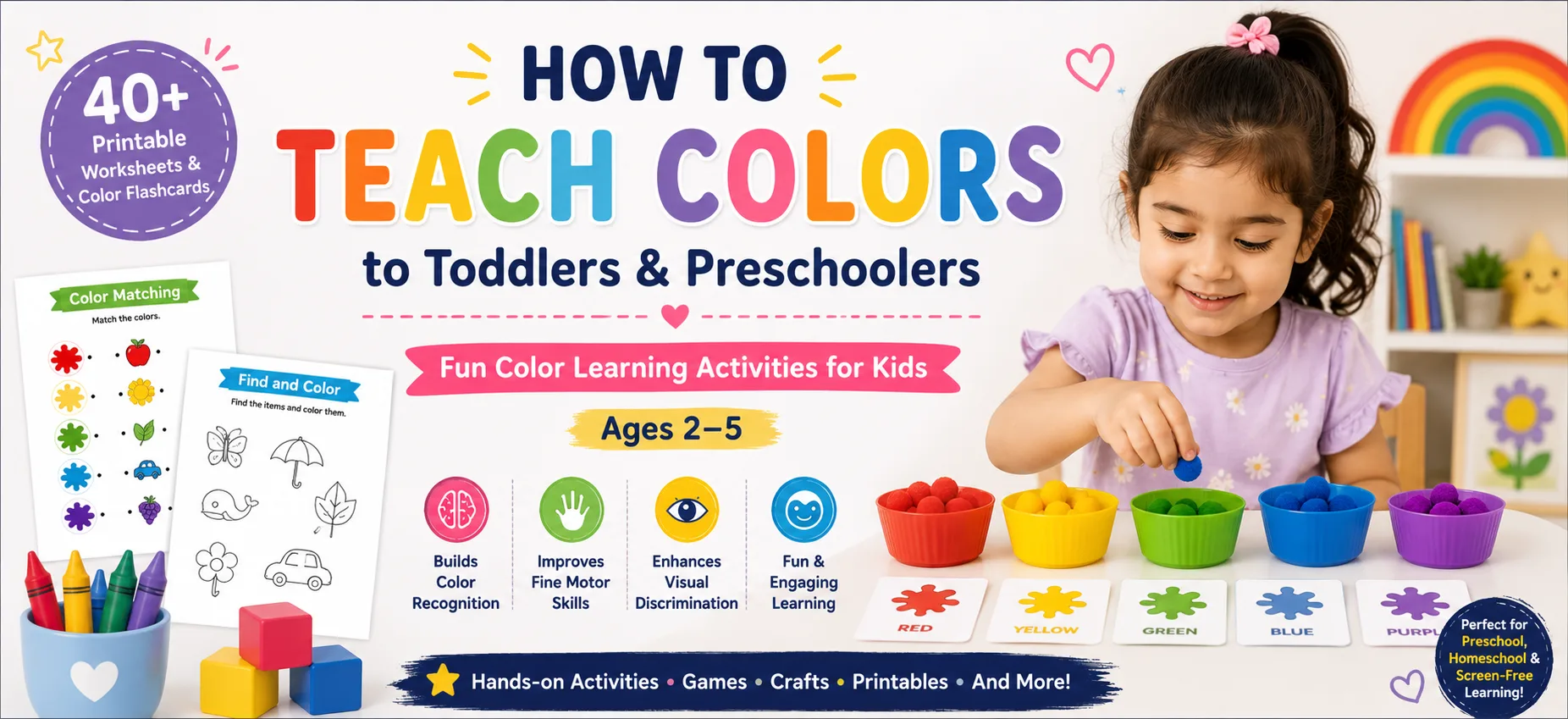 How to Teach Colors to Toddlers and Preschoolers: Fun Color Learning Activities